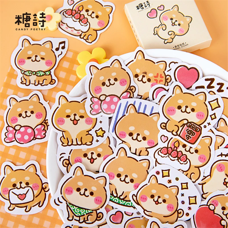 45PCS/pack Shiba Inu's World Diy Decorative Stationery Stickers set cute dog Scrapbooking Diary Album Stick Lable