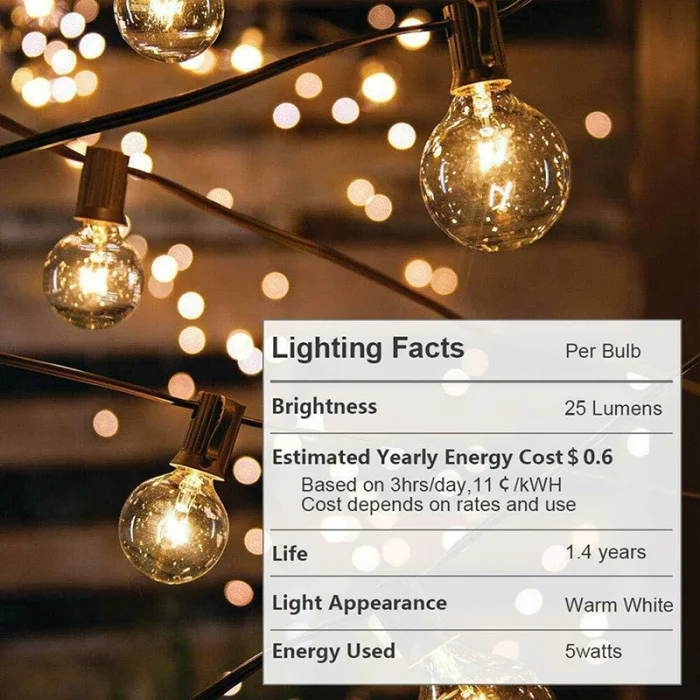 Hot LED Stringlight Decoration Bulbs Lights Hanging for Home Patio Garden Party Outdoor FAS6