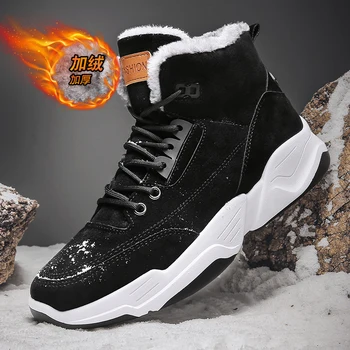 

Brand Krasovki Men's Sneakers Winter High Top Men's Shoes Fashion Men's Casual Male Tenis Masculino Sport Footwears with Fur