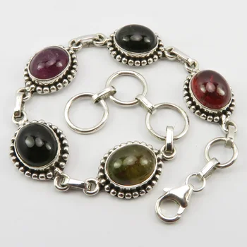 

Solid Tourmaline Bracelet 7.8" Collectible Art Jewelery
