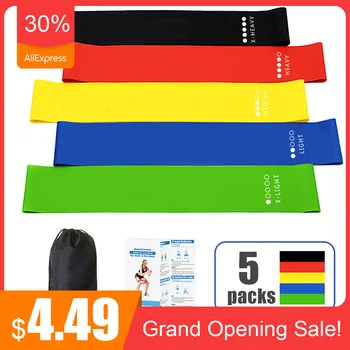 

Mini 5 Colors Yoga Resistance Bands Set Fitness Bands Expander Tube Gymnastics Bands Yoga Training Band Workout Equipment Indoor