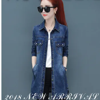 

Jeans Coat Women's Mid-length Long Sleeve New Style Slim Fit Slimming Spring And Autumn Coat