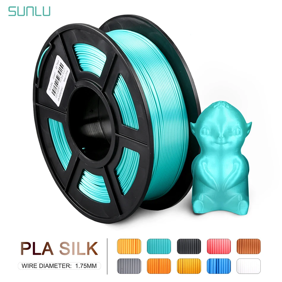 

SUNLU 1.75MM Silk PLA Filament For 3D Printer 1KG Silk Texture PLA Neat Winding Filament Dimension Accuracy +/-0.02mm