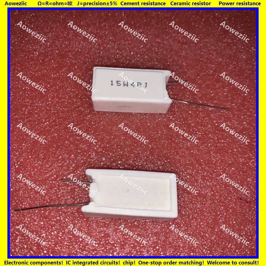 

10Pcs 15W4RJ 15W4ΩJ RX27-5 Vertical Cement Resistance 15W 4 ohm 4R 4RJ 15W4R Ceramic Resistance precision 5% Power resistance