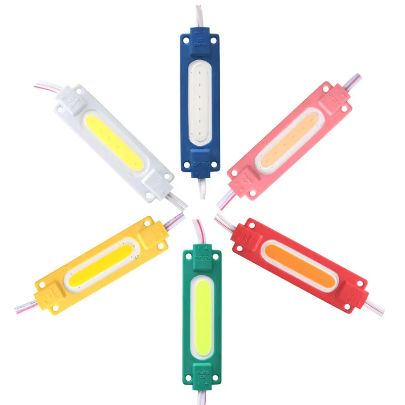 LED Modules 12V COB LED Modules Advertising Luminous Characters Backlight Modules IP65 Waterproof White Red Blue Green Yellow Pink 10pcs