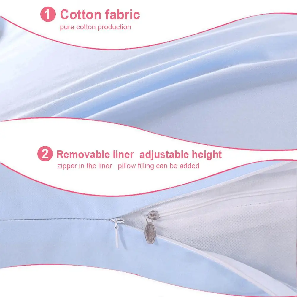 Multifunctional Maternity Pillow Side Lying Cotton Pillowcase Removable And Washable U-shaped Comfortable Body Pillowcase
