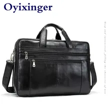 Роскошные черные мужские портфели для ноутбуков из натуральной воловьей кожи, сумки для ноутбуков, мужские Наплечные сумки из натуральной кожи для Macbook Pro 15 DELL