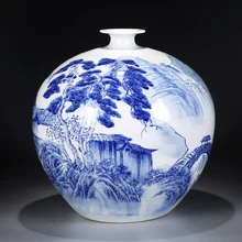 Цзиндэчжэнь керамика ремесло принадлежности ручная роспись фарфор синий и белый фарфор простой современный коллекционные украшения 11 модель