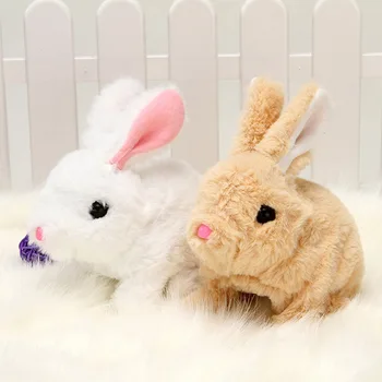 

Christmas gift Electric Plush Rabbit Stuffed Bunny Interactive Soft Bunny Toy Mumble Walking Baby Educational Toy