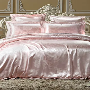 

Silk Jacquard Six-Piece Bed Sheet Embroidered Quilt Pillowcase Satin Affordable Luxury High-End Luxury Bedding Sets