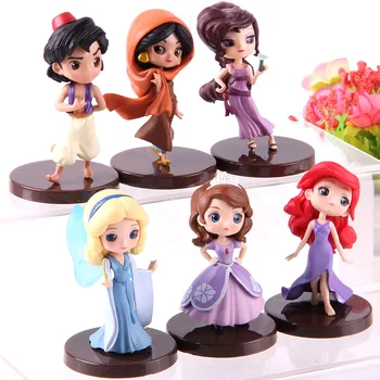 

3pcs/set Q Posket Princess Characters Petit Vol.15 Sofia Ariel Blue Fairy Petit Aladdin Megara PVC Action Figures Toys
