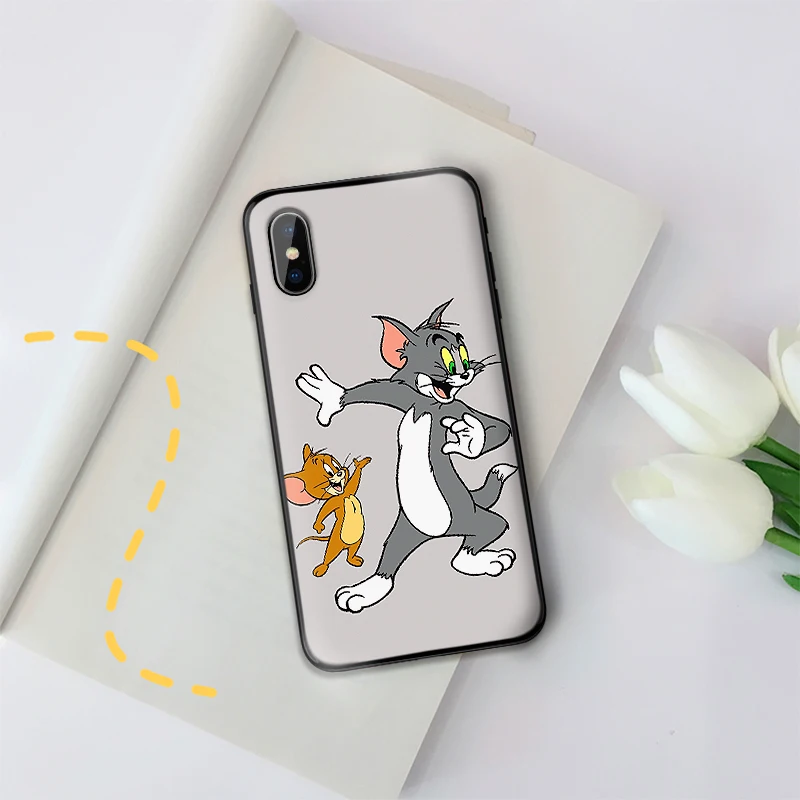 Забавный чехол для телефона с изображением Тома Джерри 11 Pro Max X XS XR 8 7 6 5 s Plus, защитный чехол на заднюю панель с защитой от падения, чехол