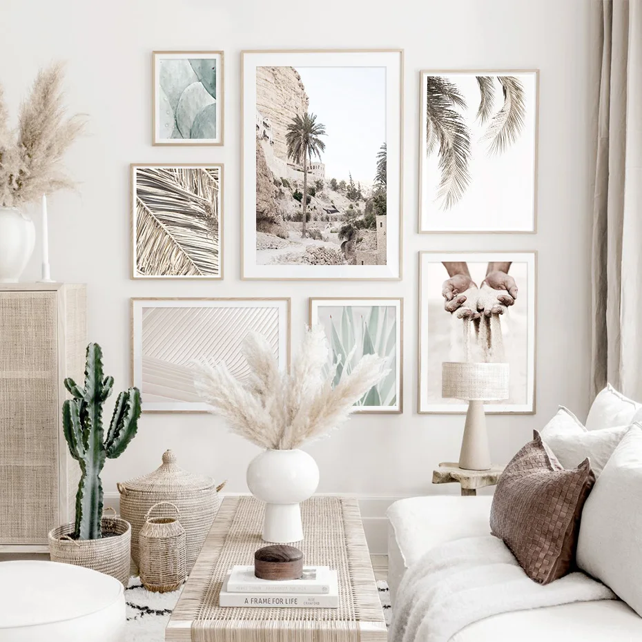 Canvas Painting Pictures Palm-Leaves Nature-Poster Wall-Art Print Living-Room Home-Decor