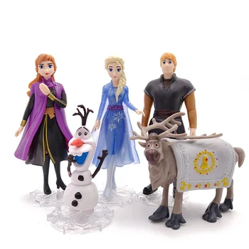 

5pcs/Lot 9-14cm Snow Queen Anna Elsa 2 Olaf Sven Kristoff Princess Toys Pvc Action Figure Doll For Kids Gift