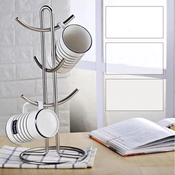 

Rotating Cup Mug Holder Rack Stainless Steel 6 Cups Drying Rack Stand