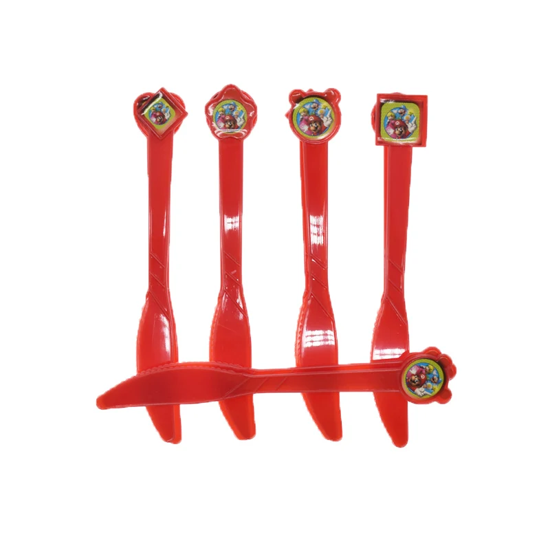 Knife 10pcs Тема "Супер Марио" День рождения одноразовая посуда набор тарелок салфетки для стаканчиков кекс Топпер воздушные шары детский душ вечерние принадлежности - Цвет: Knife 10pcs