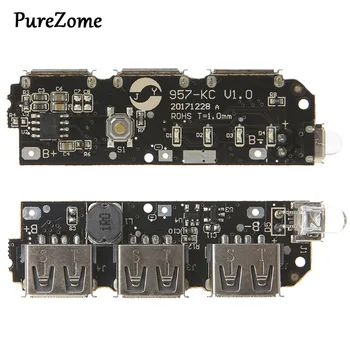 

5V 2.1A 3 USB Power Bank Battery Charger Module Circuit Board Step Up Boost DIY