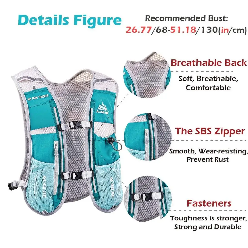 AONIJIE 5L Hydration Backpack Rucksack Bag Vest Harness For 1.5L Water Bladder Hiking Camping Running Marathon Race Sports AONIJIE 5L Hydration Backpack Rucksack Bag Vest Harness For 1.5L Water Bladder Hiking Camping Running Marathon Race Sports