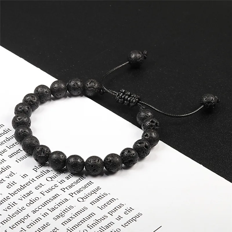 Adjustable Couples Bracelet Jewelry For Women Men 8mm Beads Braiding Macrame Lovers Bracelet