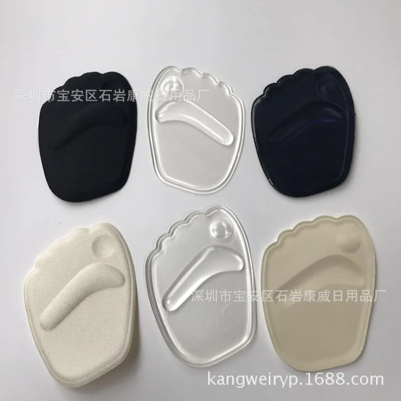 

3D Silica Gel Fingers Semi-Code Black And White with Pattern Flesh Color Lycra Suede Transparent Forefoot Pad Pu Anti-slip Semi-