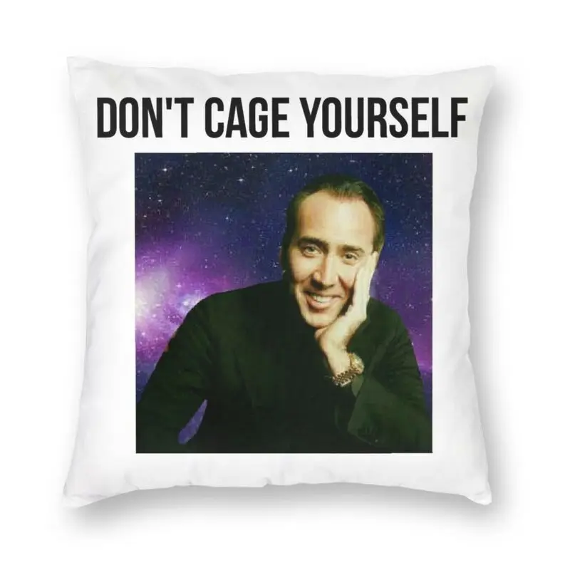 

Fashion Nicolas Cage Immortality Pillow Cover Home Decor American Actor Face Off Don't Cage Yourself Cushion Cover For Bedroom