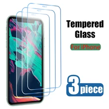 3 sztuk pełna pokrywa szkło dla iPhone 11 XR XS X 12 Pro Max Mini Screen Protector dla iPhone 7 8 Plus 6 6S 5 5S SE 2020 szkło tanie tanio AICSRAD Przezroczysty TEMPERED GLASS CN (pochodzenie) APPLE 3PCS Tempered Glass for iPhone 12 Pro Max 3Pieces Screen Protector Glass on iPhone 11