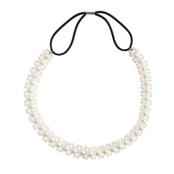 

Bohemia Double Side Pearl Hair Bands for Women Girls Elegant Pure White Pearl Head Band Party Jewelry Accessories H029