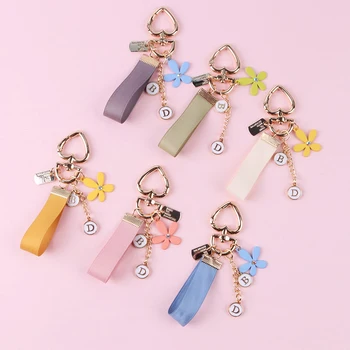 

2020 New Metal Heart Keychain Colourful Flower Keychain for Women Car Bag Key Ring Pendant Jewelry Gifts