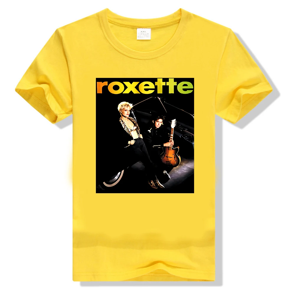 Цвет: желтый Roxette Joyride поп-группа рок-группа Мужская футболка Размер S-3Xl Высокое качество Повседневная футболка с принтом - Цвет: Цвет: желтый