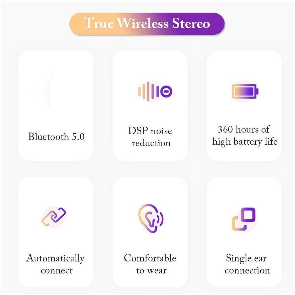50# Twins Bluetooth 5,0 беспроводные наушники спортивные стерео наушники-вкладыши Авто сопряжение гарнитура для iPhone Xiaomi телефон