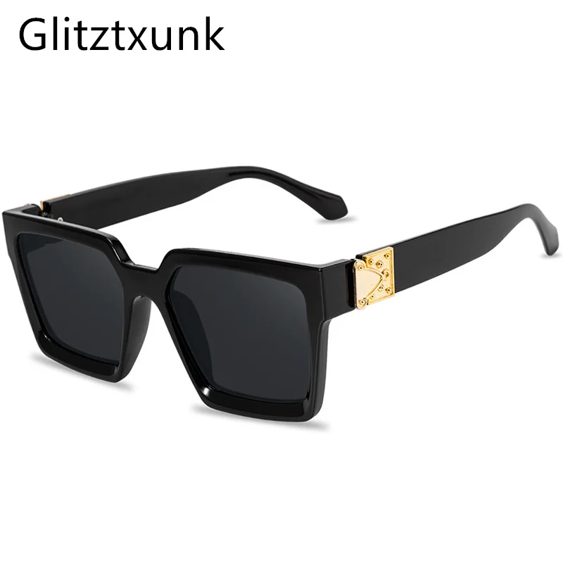 

Солнцезащитные очки унисекс, квадратные темные очки, винтажные, в стиле ретро, большие, UV400