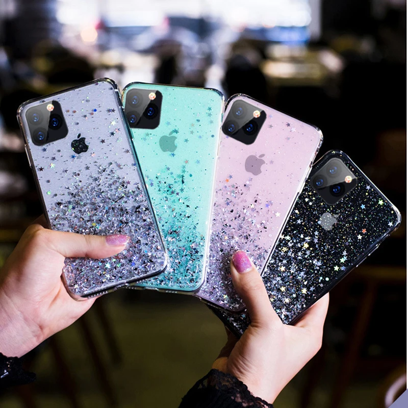 Роскошный блестящий Блестящий Звездный чехол для телефона iphone 11 Pro XR XS MAX 6S 7 8 Plus s