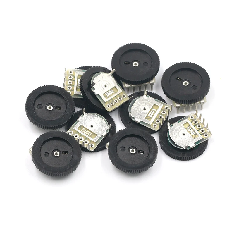 B503 50K Dual Linear Dial Potentiometer Gear Wheel Potentiometer 16*2mm