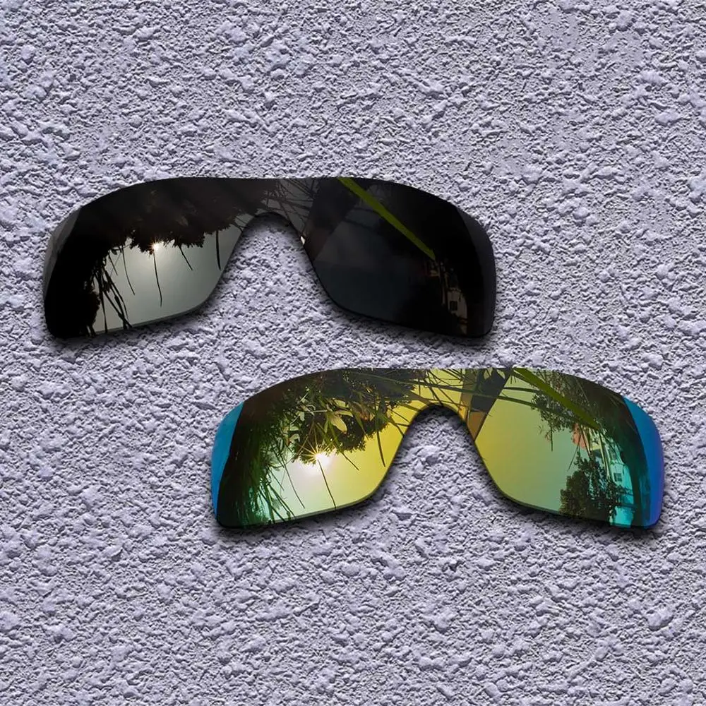 2 пары поляризованных сменных линз для солнцезащитных очков Oakley Batwolf-несколько вариантов - Цвет линз: Black-Gloden