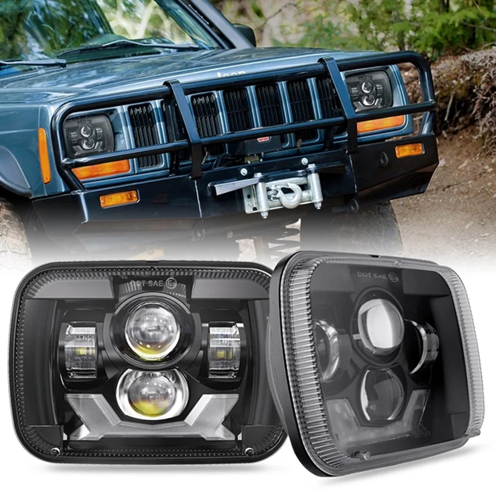 Coppia 5X7 7X6 Pollici Quadrato Led Faro H4 Luce Con Hi/Lo Fascio Drl Luce Led Per Toyota Tacoma Pickup Mr2 Supra Nissan 240Sx