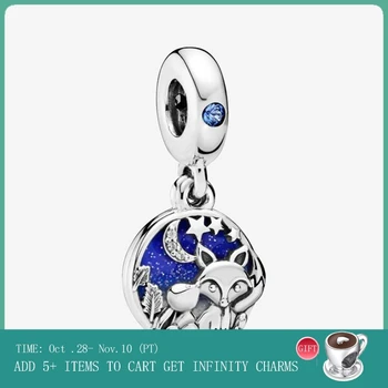 

Fox and Bunny Charm Genuine 925 Sterling Silver Fit Original 3mm Bracelet Bangle Making Fashion DIY Jewelry For Women