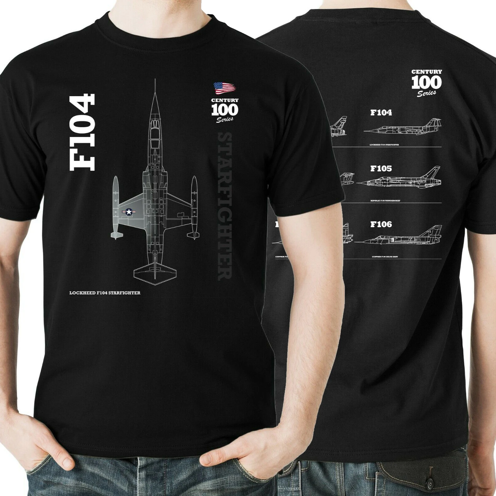 T-Shirt Supersonica "Ptor "Starfighter" Serie Usaf Century F104. Estate Cotone Manica Corta O-Collo Mens T Shirt Nuovo S-3Xl