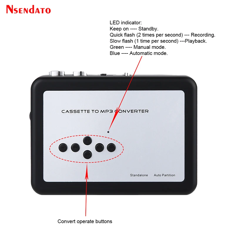 Ezcap231 USB Cassette Tape Music Audio Player to MP3 Converter cassette player music digitizer player USB Cassette Player Capture Recorder to Flash Drive No PC