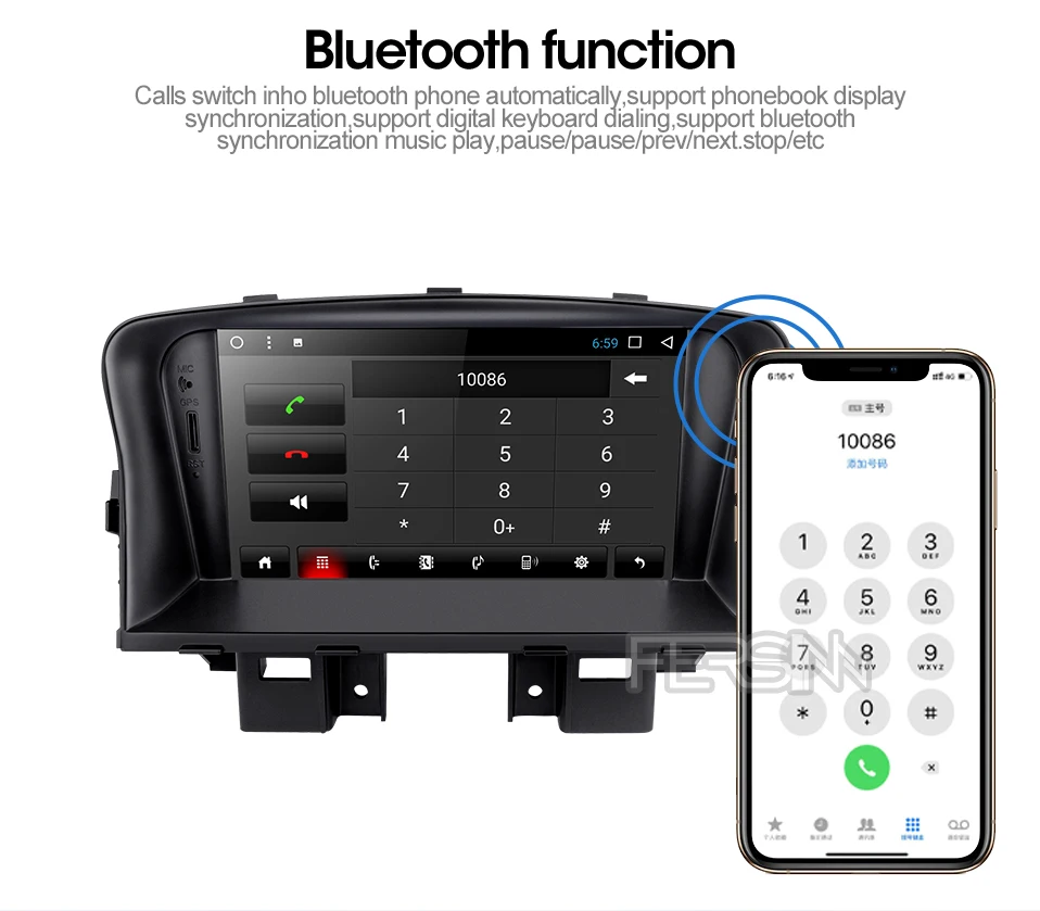 Excellent Fersinny ZLKLZ7060 2G+32G Android 8.1 car dvd radio player For Chevrolet Cruze 2008 2009 2010 2011 2012 car gps stereo player 7