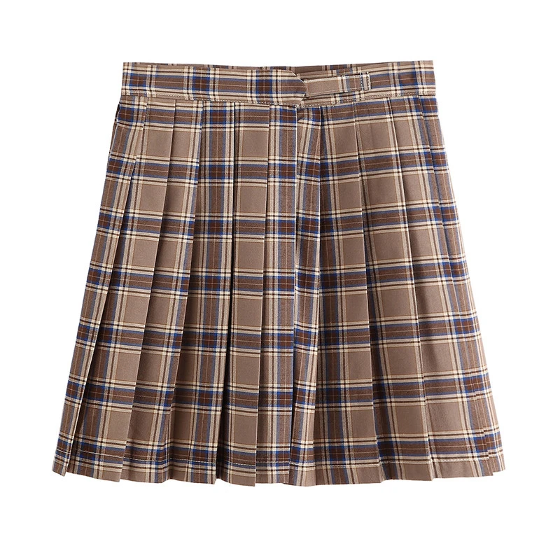 Girl Student Plaid Skirt Japanese Preppy Style Skirt Cute Pleated Plaid