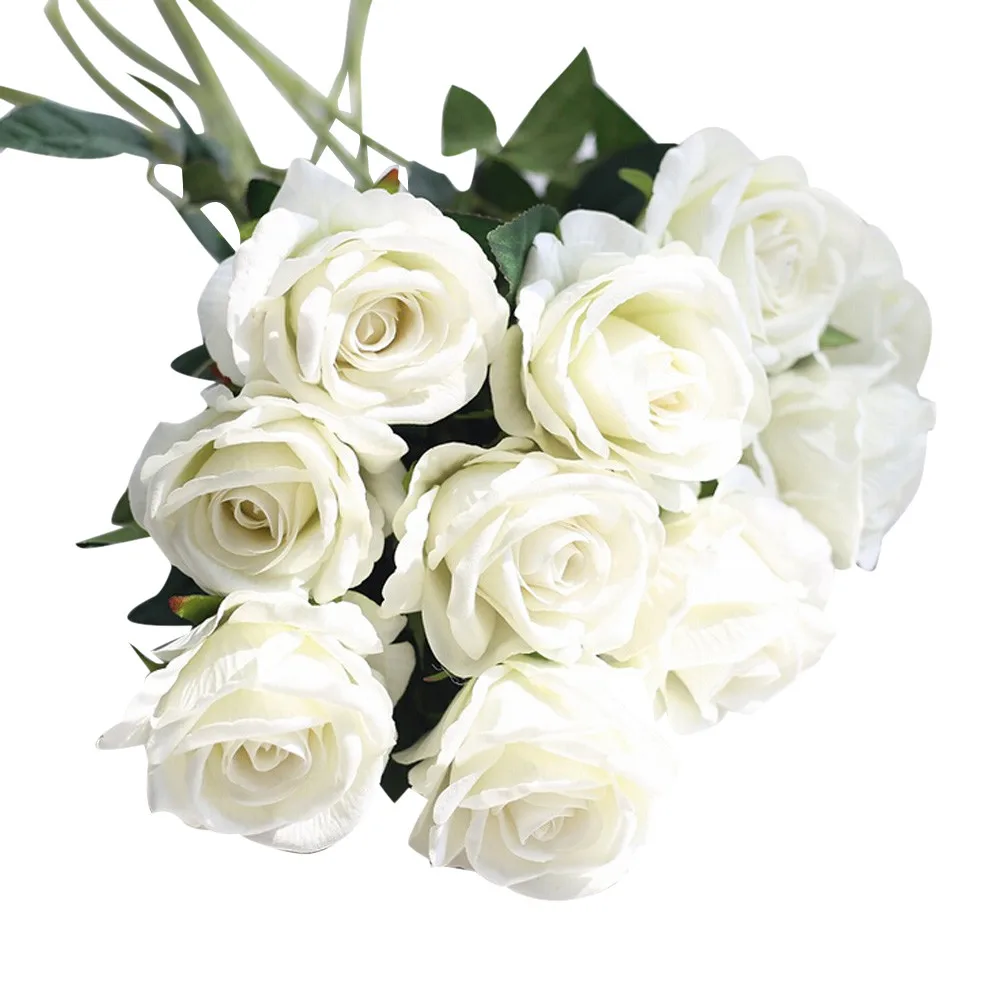 Красивые розы пионы, искусственные цветы, маленький букет Флорес, для дома, вечерние, весенние, свадебные украшения, свадебные искусственные цветы YL5 - Цвет: Синий