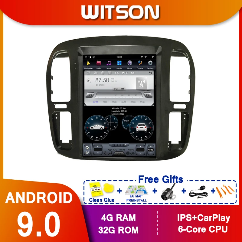 

WITSON Android 9.0 vertical screen Car Multimedia tesla GPS NAVIGATION Radio player for TOYOTA LAND CRUISER 1999-2002