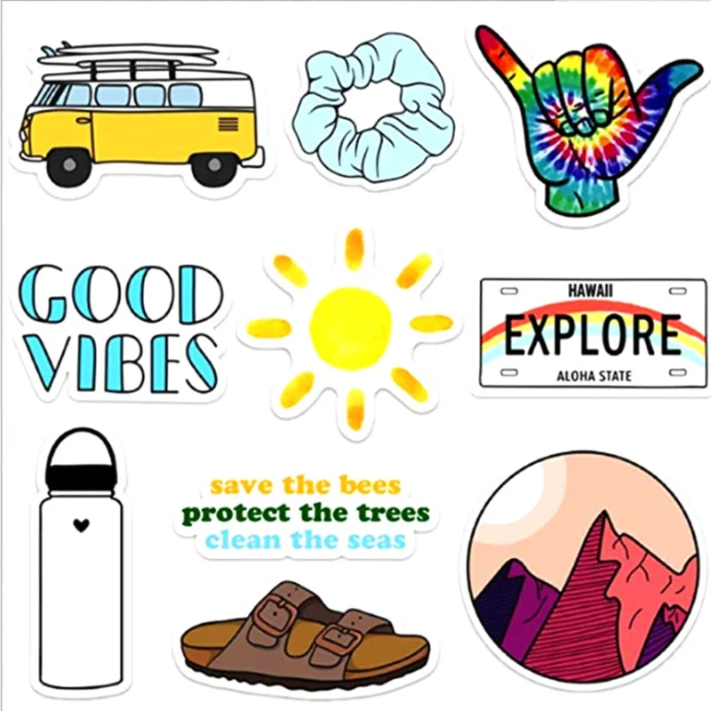 10pcs stickers 10 шт милые наклейки Vsco для девочек на ноутбук бутылка для воды для DIY Macbook Pro Air 1" 13" 1" hp lenovo Dell кожа для ноутбука - Цвет: 10pcs stickers