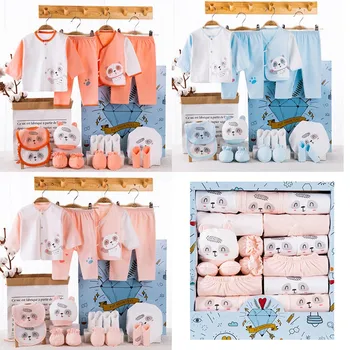 

18 piece/lot 100% Cotton Newborn Baby Girl Clothes Infant Baby Girl Summer Clothes Soft Baby Boys Clothing Newborn Hat Bibs