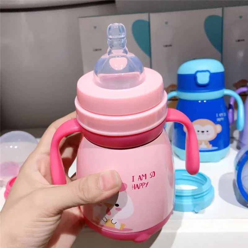 Бутылка для воды, соломенная бутылочка для кормления, два способа использования, бутылка для воды для детей, бутылка для кормления из нержавеющей стали