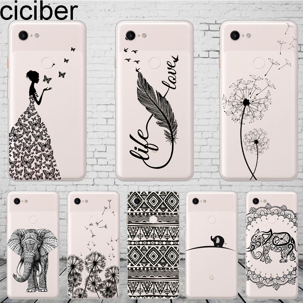 Ciciber Totem Girl чехол для телефона с рисунком в виде животного Google Pixel 3 2 XL прозрачный