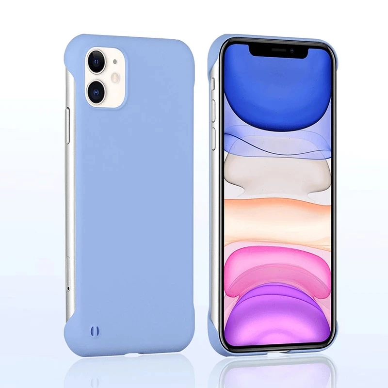 Slim Hard PC Frameless Phone Case For iPhone 13 12 11 Pro Max Mini XR XS X 6 6S 7 8 Plus SE 2 Shockproof Matte Solid Color Cover
