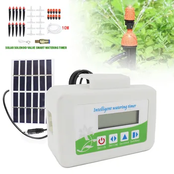 

Solar Panels Rainproof Outdoor Smart Automatic Lawn Battery Powered Large Screen ABS Watering Timer Silent Solenoid Valve Garden