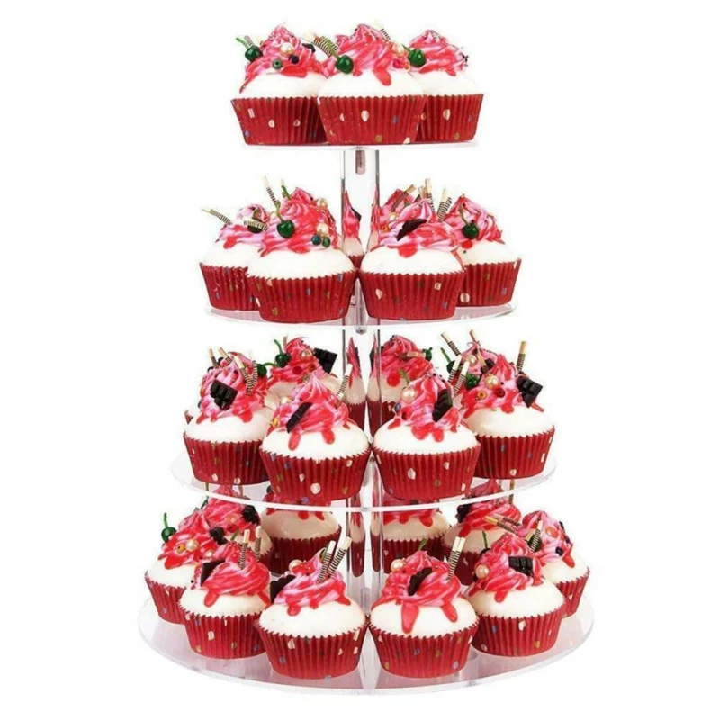 

Multi-layer Acrylic Cake Stand Cake Display Rack Transparent Plexiglass Cake Decoration Stand For Birthday Party Wedding Decor n