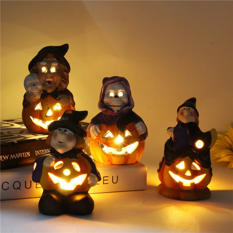

Halloween Pumpkin Light LED Glowing Witch Light Bar Home Party Ghost Festival Pumpkin LED Battery Lantern Desktop Decoration